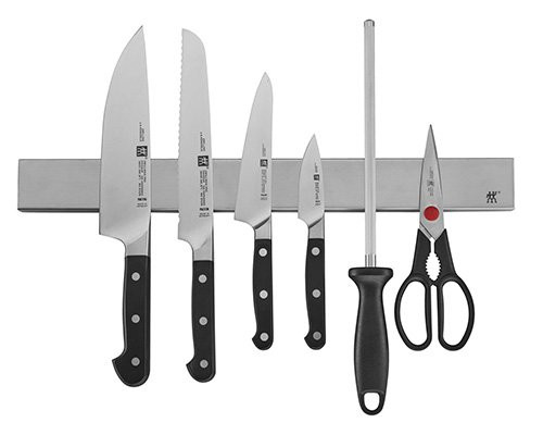 Zwilling Pro 7-pc, Set with 17.5" Stainless Magnetic Knife Bar