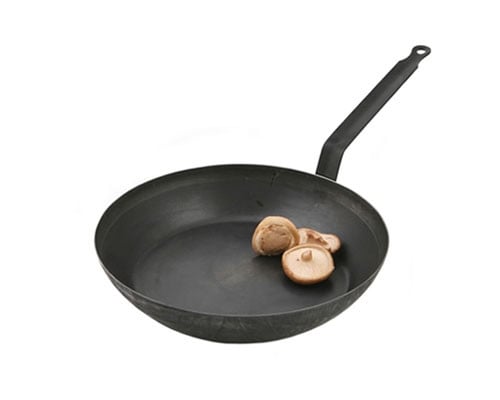 Paderno 10 1/4 in. Black Steel Frying Pan