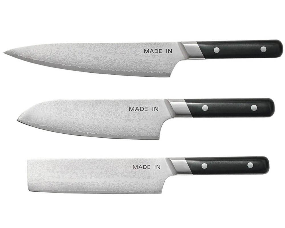 Made In Japanese Damascus Steel 3-Piece Knife Set