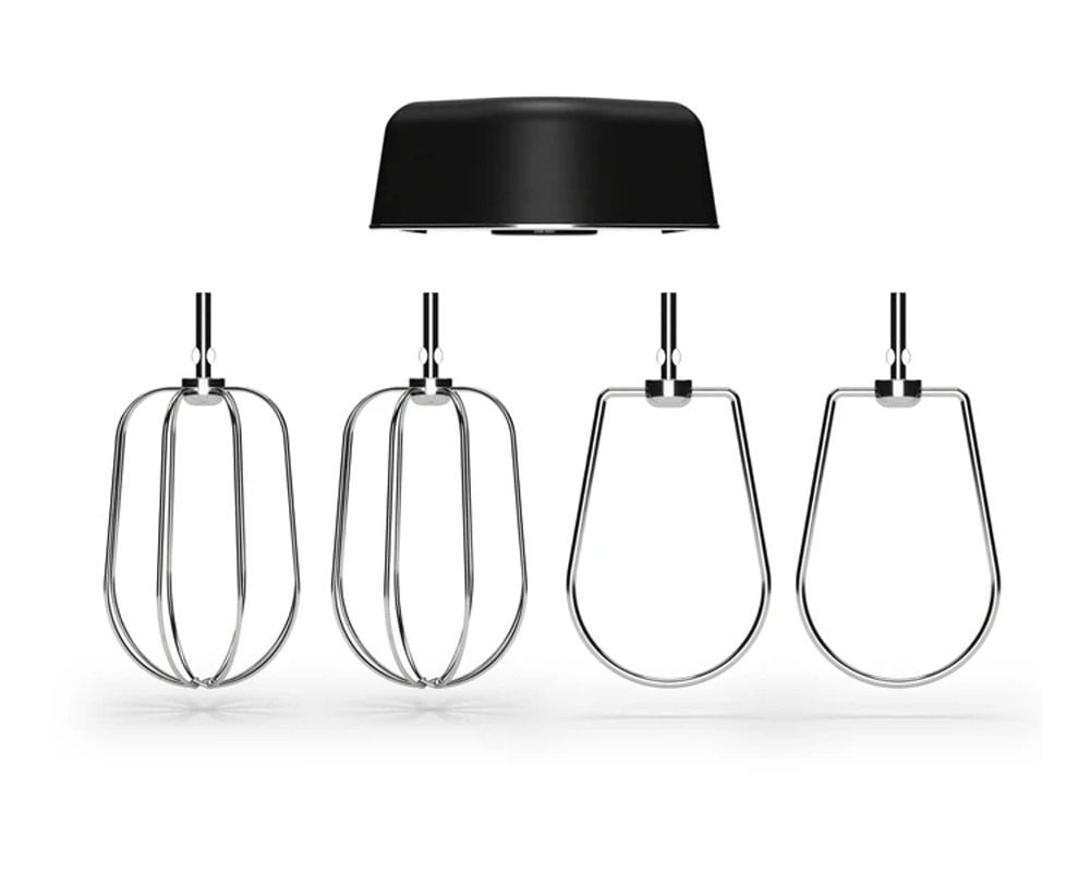 Ankarsrum Premium Beater Set with Balloon Whisks, Cookie Beaters, and beater housing for the Ankarsrum Assistent Original mixer.