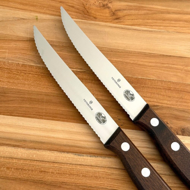 Victorinox 2 pc Wood Steak Knife Set | Knife Merchant