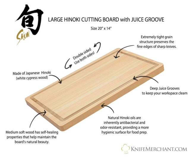 Shun 20 x 14 in. Hinoki Cutting Board | Knife Merchant