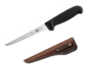 Victorinox 6 inch Straight Stiff Boning Knife with Leather Sheath