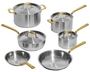 Made In 10-Piece Cookware Set in Antique Brass