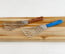 Dexter Cool Blue Handle and Wood Slotted Fish Turner
