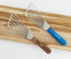 Dexter Cool Blue Handle and Wood Slotted Fish Turner