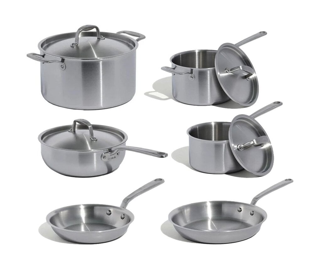 Made In stainless clad 10-piece cookware set