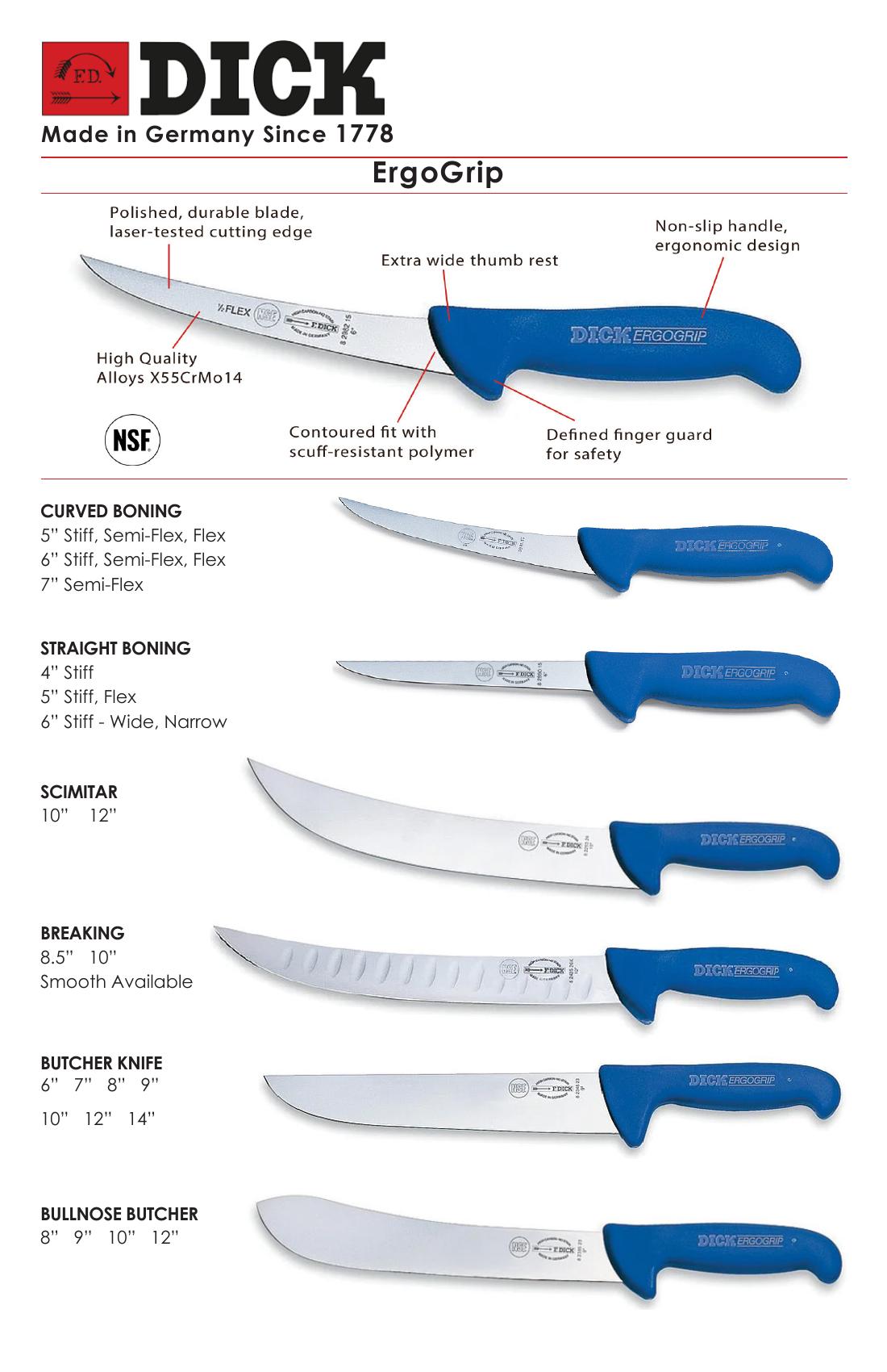 F Dick ErgoGrip knives
