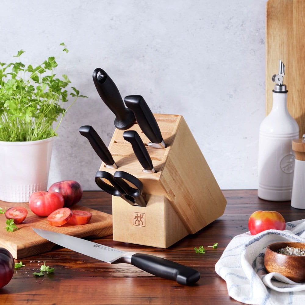 Zwilling J.A. Henckels Four Star knife block set with storage block