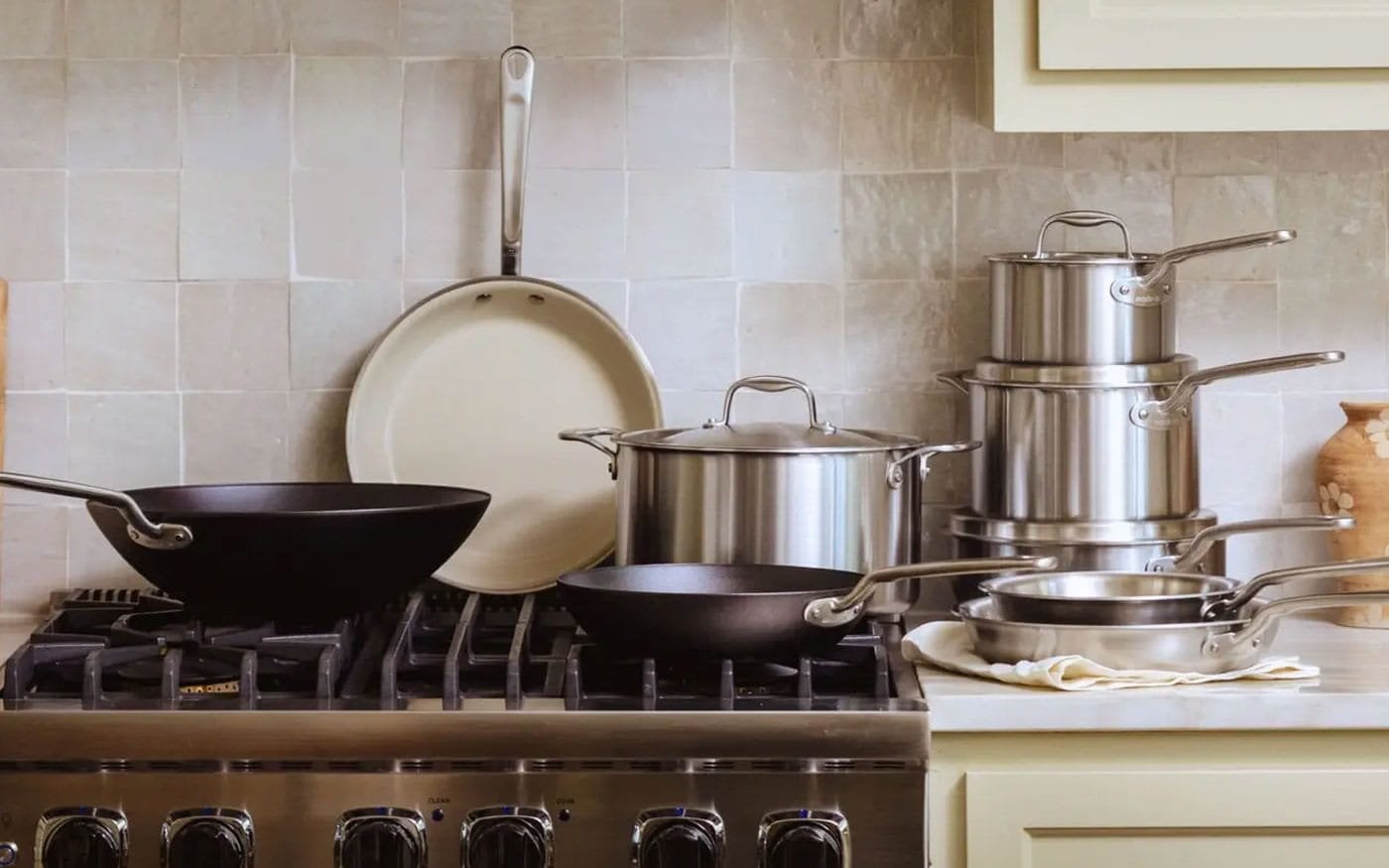 Made In professional stainless clad and carbon steel cookware set