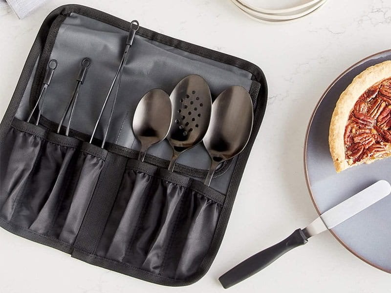 Mercer black plating tool set for precise kitchen prep and presentation